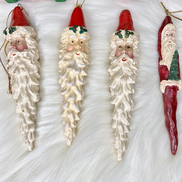 Vintage Set 8 Piece Assorted Christmas Tree Ornaments Santa. - Picture 2 of 12